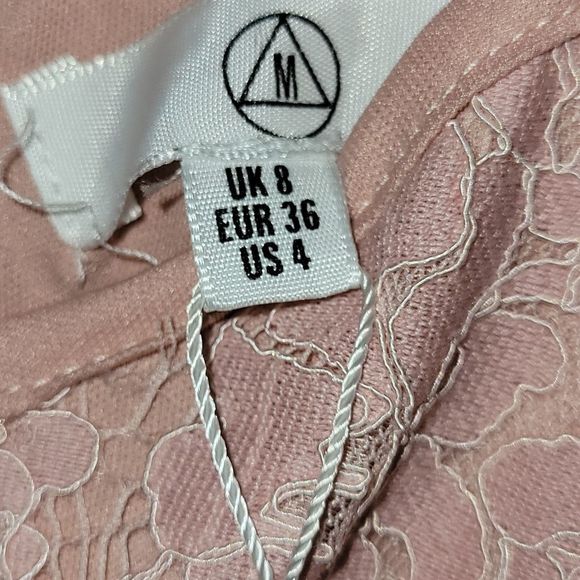 Missguided Petite Cut Out Lace Body Con Dress Pink Size 4 - Picture 3 of 6